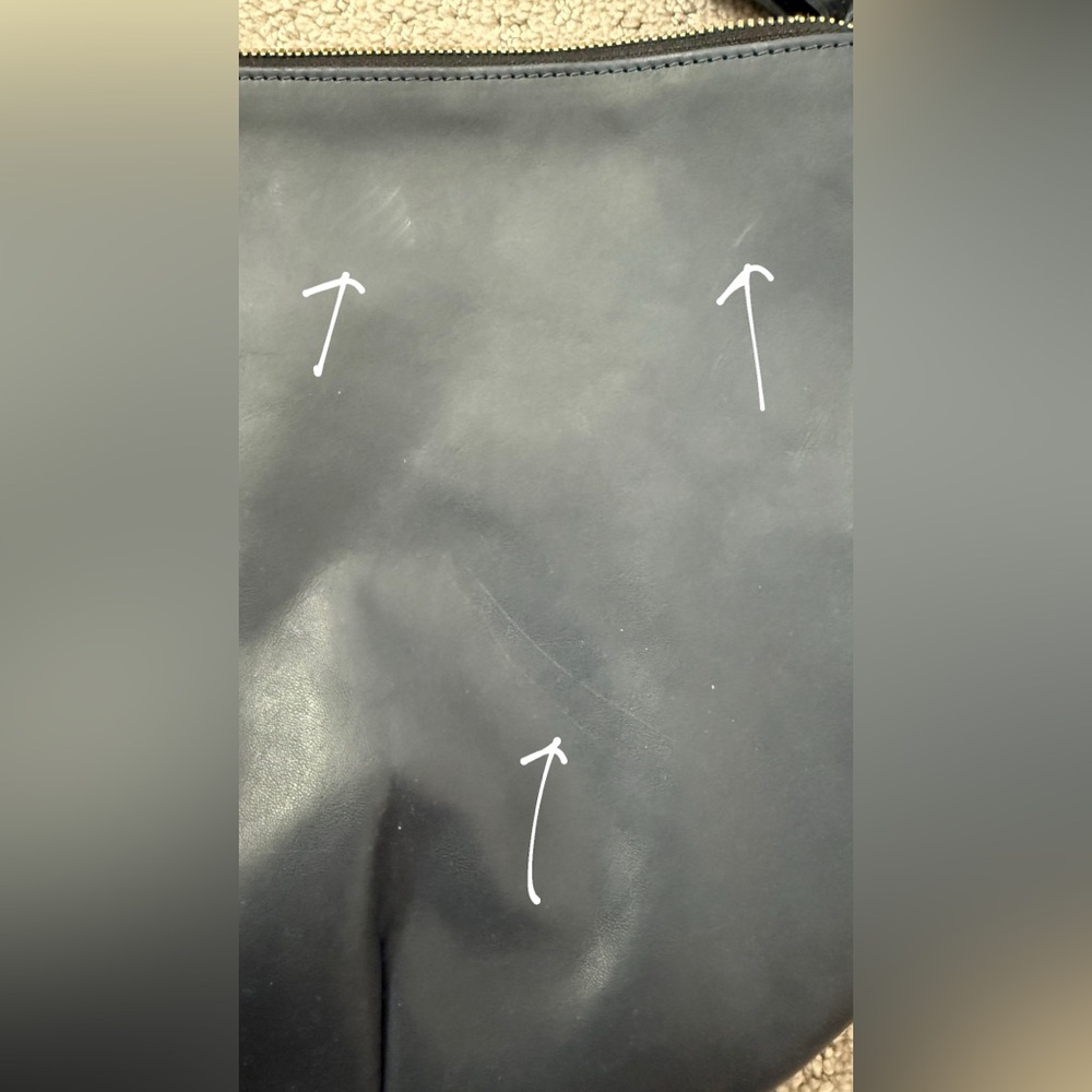 Clare V Moyen Messenger in Blue Leather - Picture 6 of 6